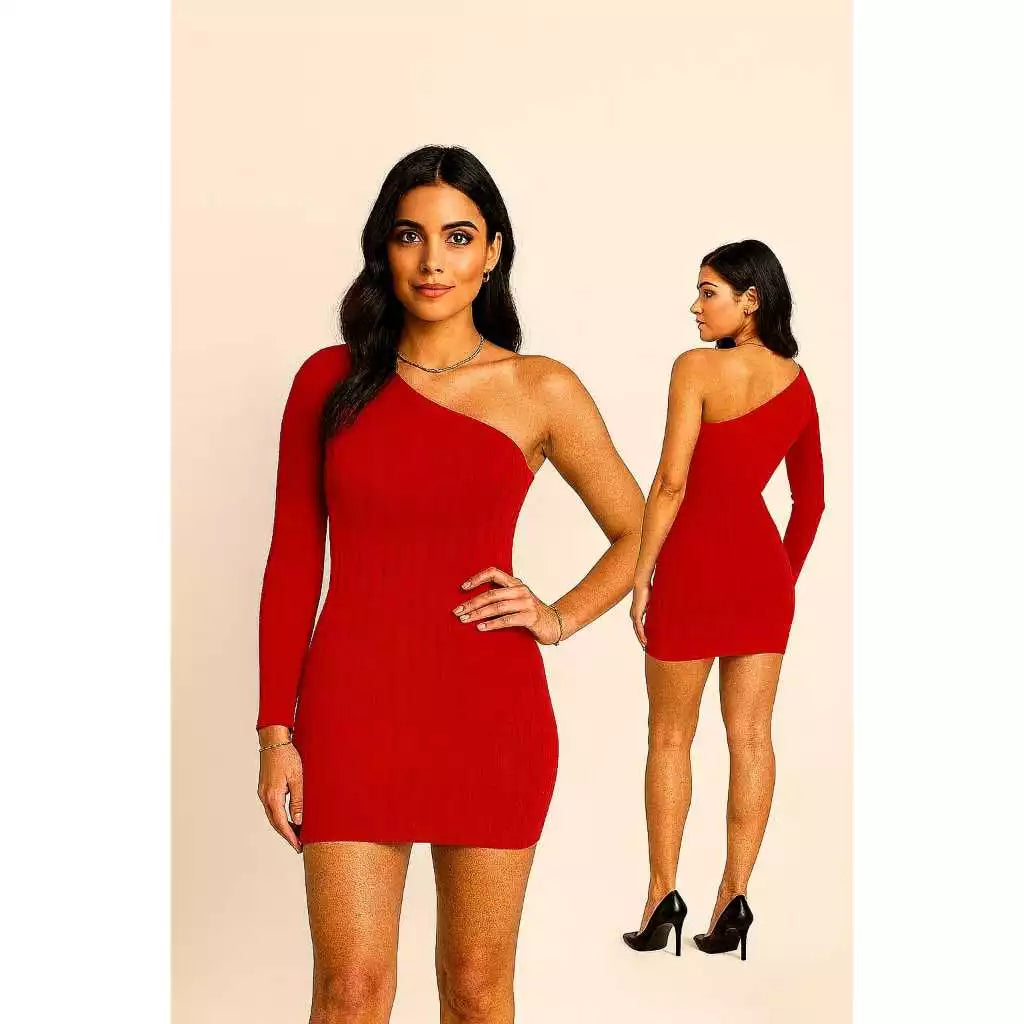 Vestido Curto Feminino Mula Manca Manga Longa Ajuste Justo - imagem 8