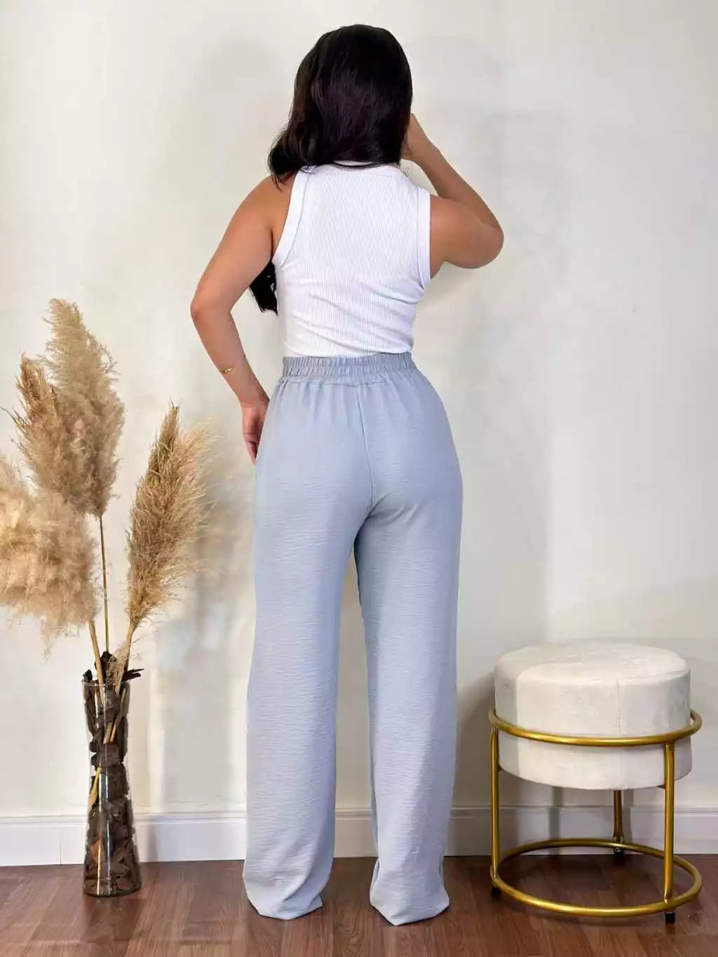 Calça Pantalona Feminina Aurora™ Cintura Alta com Bolsos - foto 3