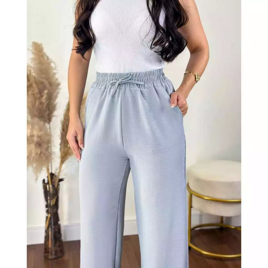 Calça Pantalona Feminina Aurora™ Cintura Alta com Bolsos - foto 10