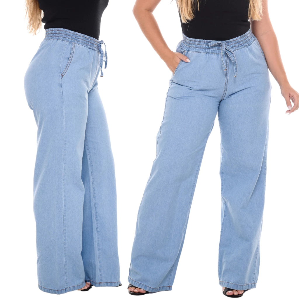 Calça Jeans Feminina Wide Leg Cintura Alta Premium - foto 5