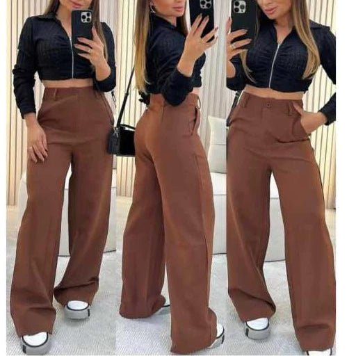 Calça Pantalona Alfaiataria Feminina com Bolsos | Firenze™ - foto 4