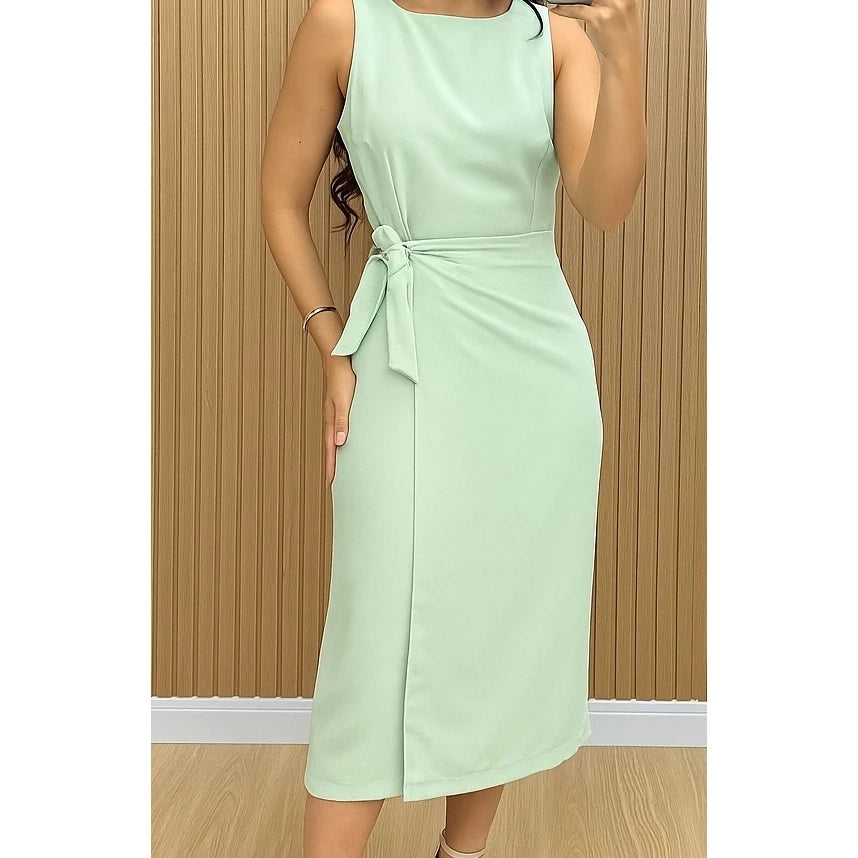 Vestido Firenze™ Alfaiataria Midi com Amarração Lateral