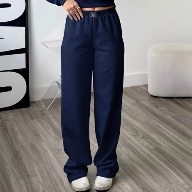 Calça Wide Leg Feminina Moletom Cintura Alta | LunaSoft™ - foto 8