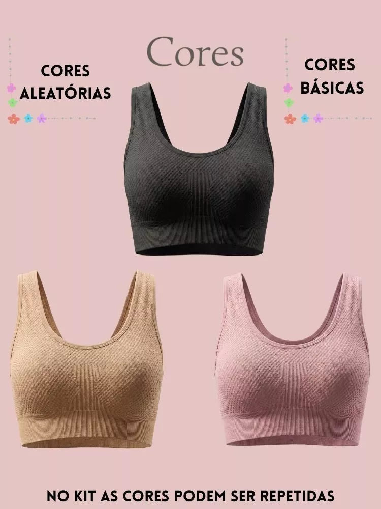 Sutiã ComfortFit™ Sem Costura com Bojo e Alças Largas