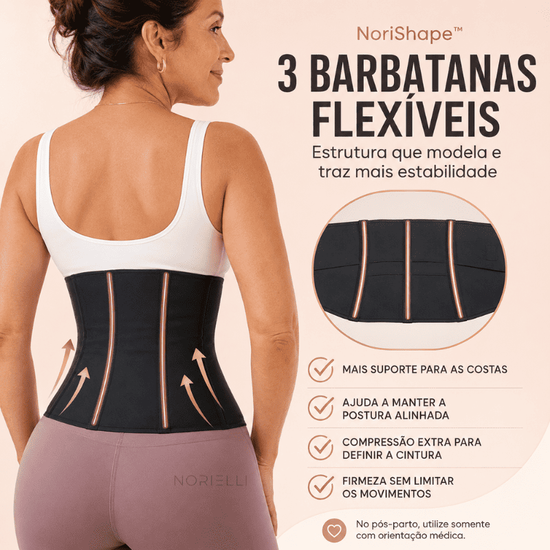 Cinta Modeladora NoriShape™ – Dupla Compressão para uma Cintura Mais Definida