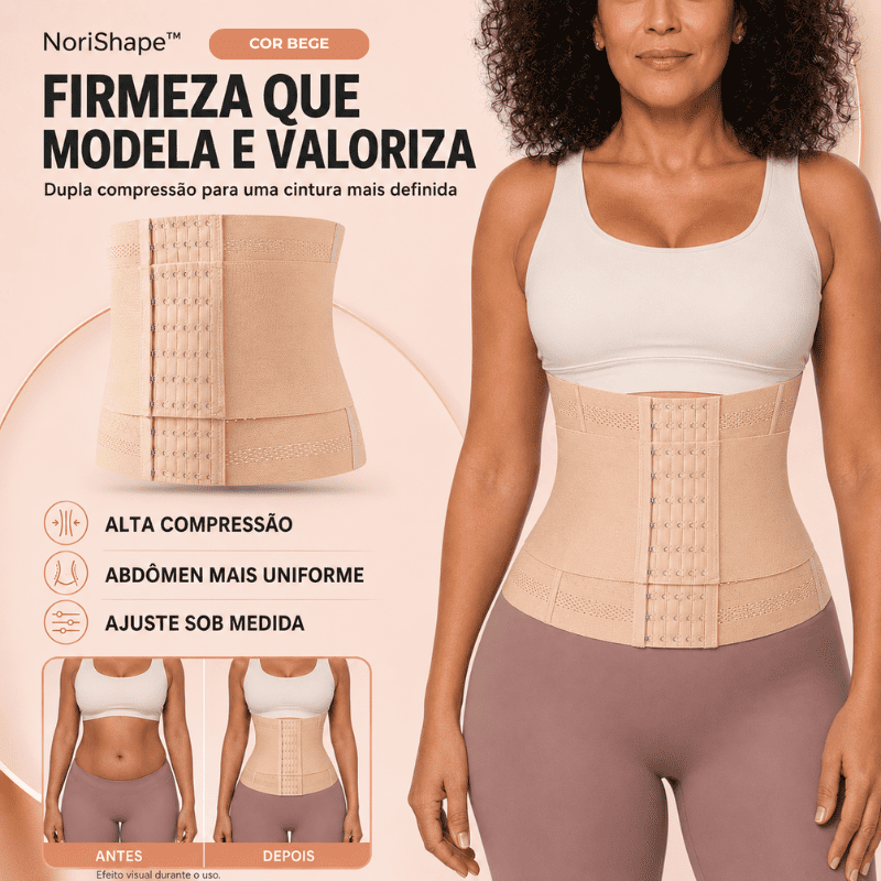 Cinta Modeladora NoriShape™ – Dupla Compressão para uma Cintura Mais Definida