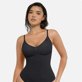 Body Modelador Eleganza feminino frontal com alças ajustáveis, compressão invisível e modelagem suave para abdômen e cintura