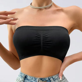 Top Sutiã LeveFit bandeau sem alças com design tubular acolchoado
