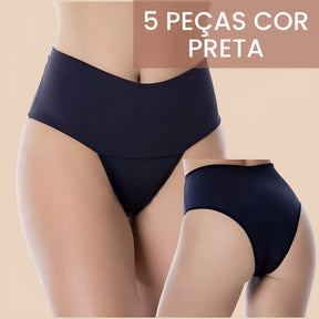 🔥Black Friday🔥 Kit 5 Calcinhas Shape Turbo e Zero Barriga