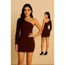 Vestido Curto Feminino Mula Manca Manga Longa Ajuste Justo - imagem 6