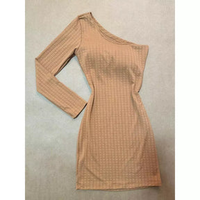 Vestido Curto Feminino Mula Manca Manga Longa Ajuste Justo - imagem 7