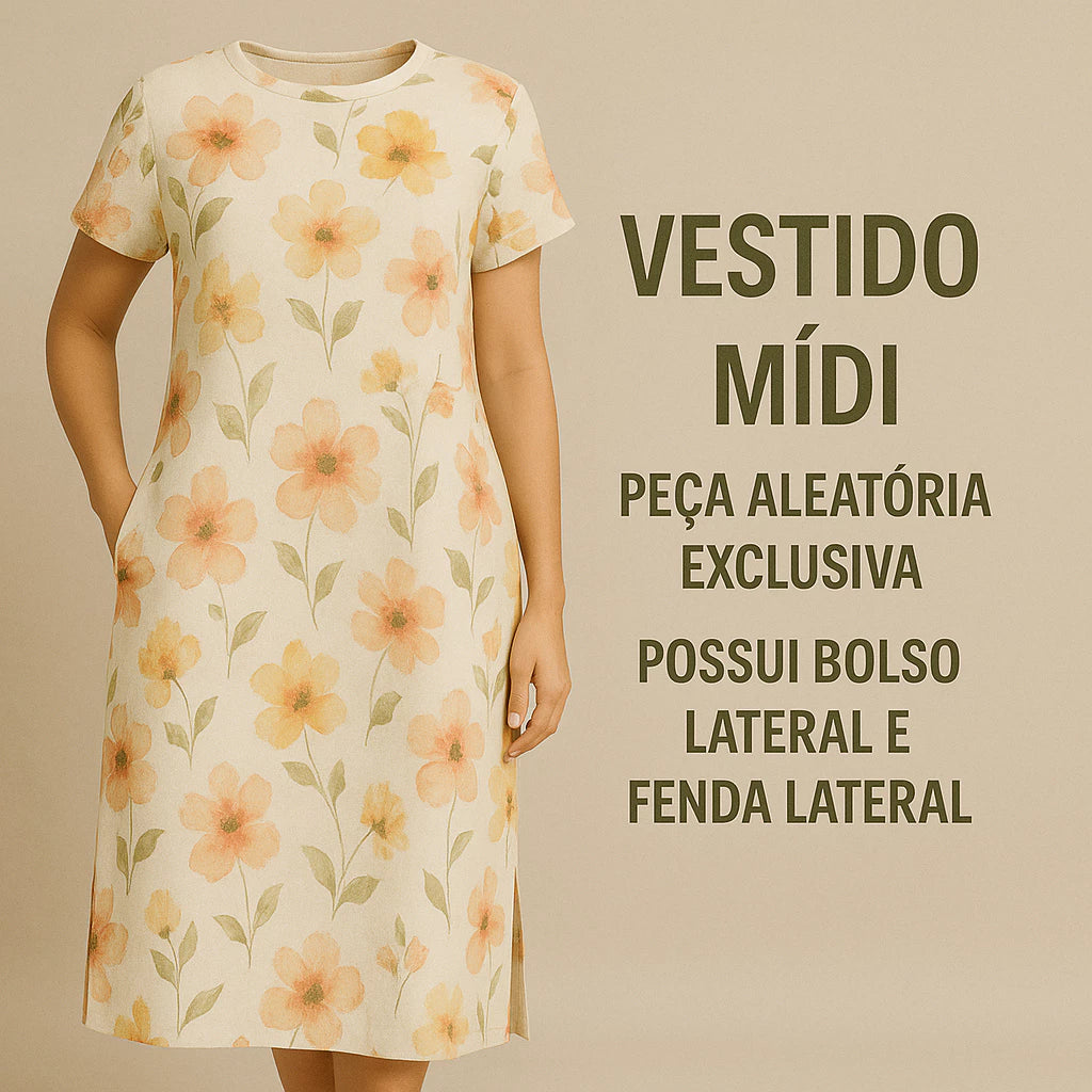 Vestido Midi Feminino com Fenda Lateral e Bolsos Casual - imagem 9