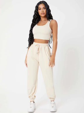 Conjunto Bella™ feminino premium com blusa e calça elegante de tecido macio