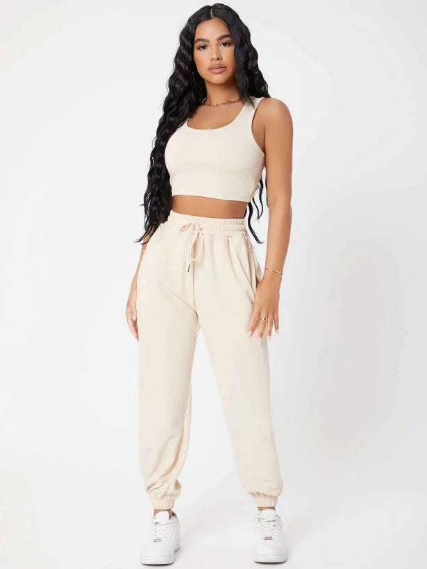 Conjunto Bella™ feminino premium com blusa e calça elegante de tecido macio