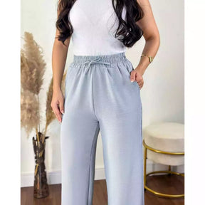 Calça Pantalona Feminina Aurora™ Cintura Alta com Bolsos - foto 10