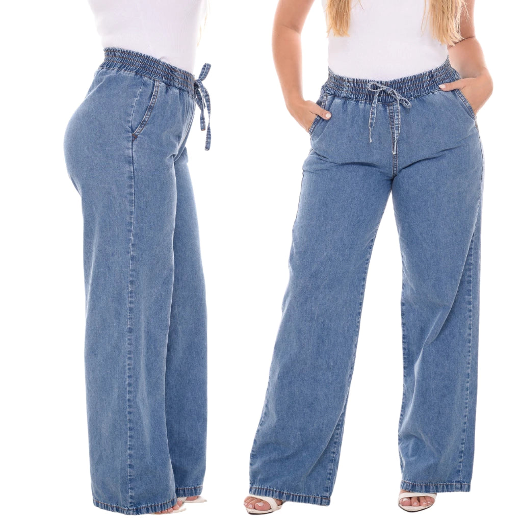 Calça Jeans Feminina Wide Leg Cintura Alta Premium - foto 4