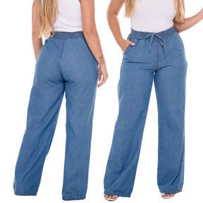 Calça Jeans Feminina Wide Leg Cintura Alta Premium - foto 3