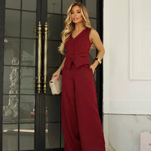 Conjunto Executive™ Alfaiataria com Colete e Calça Pantalona