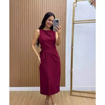 Vestido Firenze™ Alfaiataria Midi com Amarração Lateral