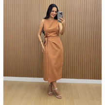 Vestido Firenze™ Alfaiataria Midi com Amarração Lateral