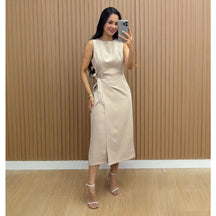 Vestido Firenze™ Alfaiataria Midi com Amarração Lateral