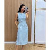 Vestido Firenze™ Alfaiataria Midi com Amarração Lateral