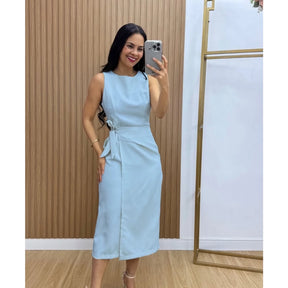 Vestido Firenze™ Alfaiataria Midi com Amarração Lateral