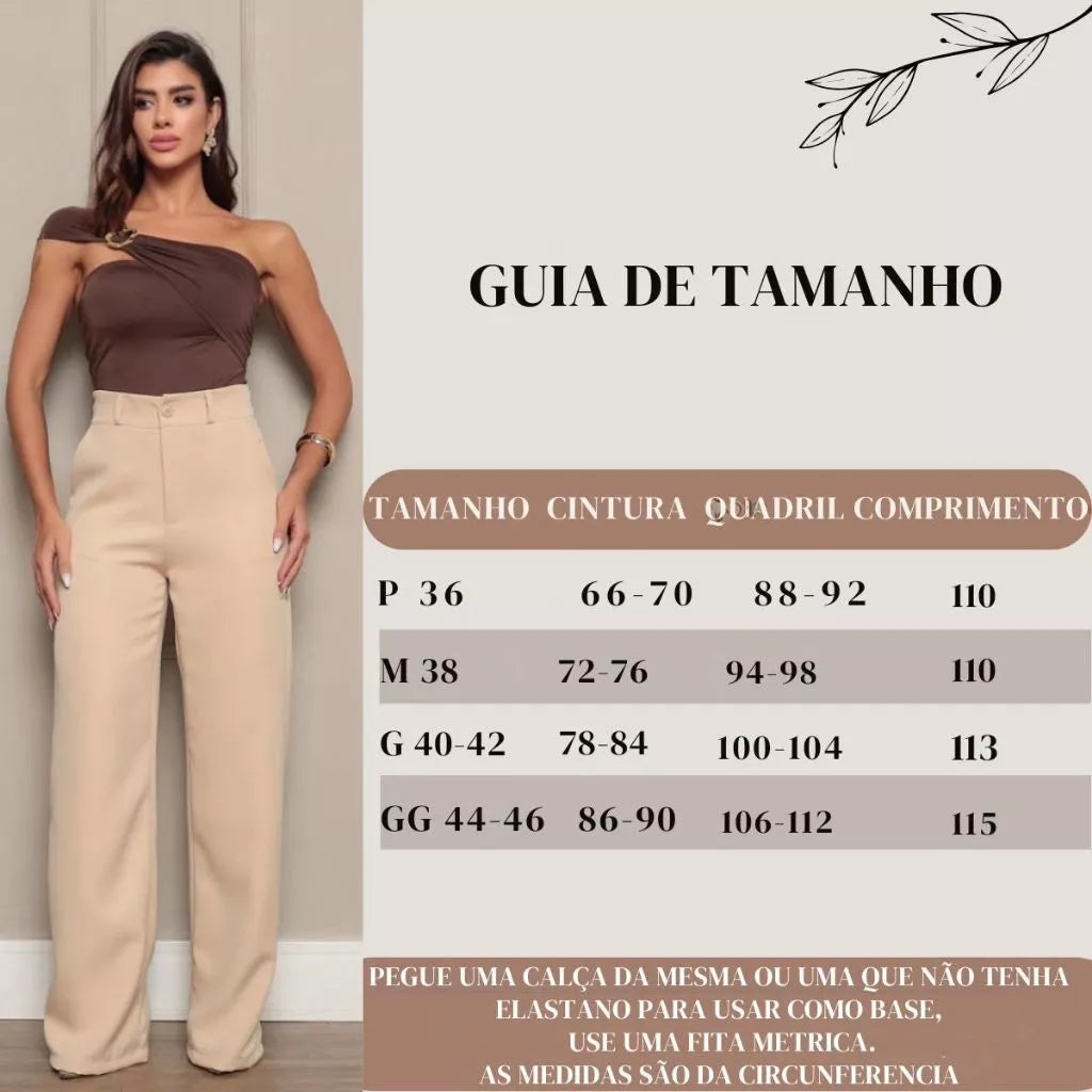 Calça Pantalona Alfaiataria Feminina com Bolsos | Firenze™ - foto 2