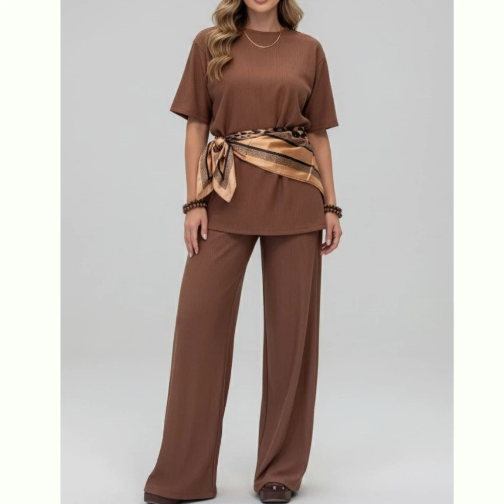 Conjunto Elegance™ Pantalona com Blusa Manga Curta