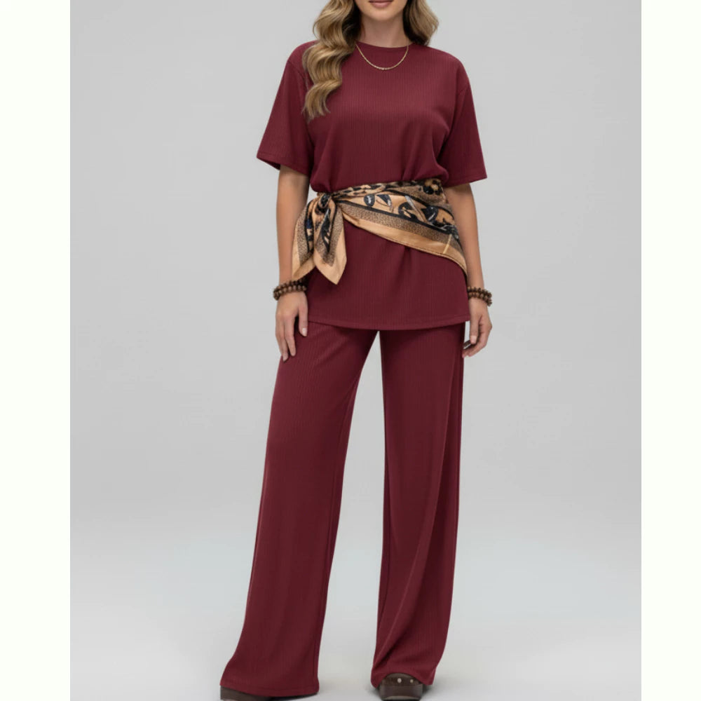 Conjunto Elegance™ Pantalona com Blusa Manga Curta