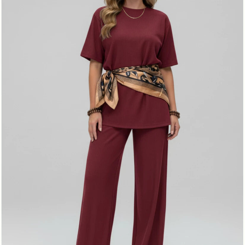 Conjunto Elegance™ Pantalona com Blusa Manga Curta