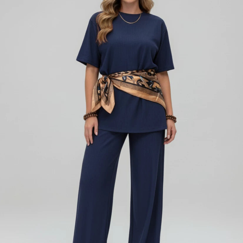 Conjunto Elegance™ Pantalona com Blusa Manga Curta