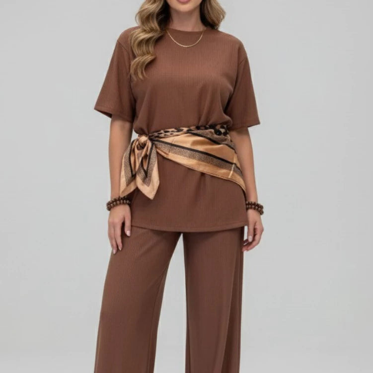 Conjunto Elegance™ Pantalona com Blusa Manga Curta