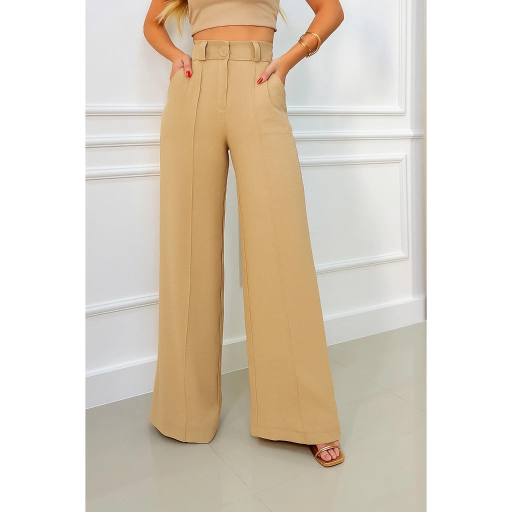 Calça Pantalona Wide Leg Verona™ Tecido Duna - Elegância - foto 3