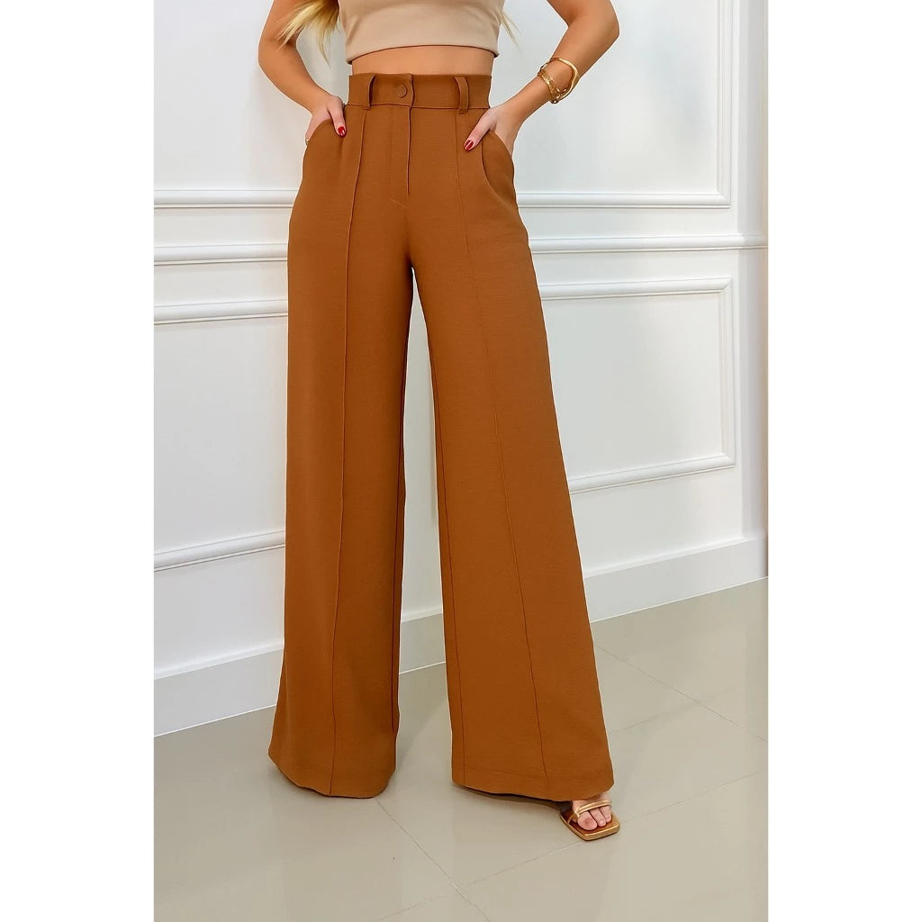 Calça Pantalona Wide Leg Verona™ Tecido Duna - Elegância - foto 5
