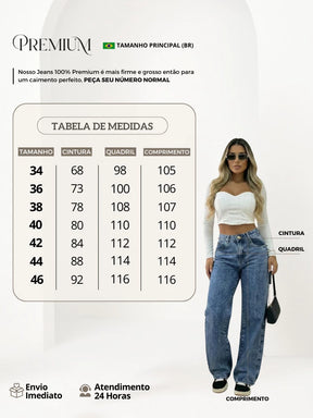 Calça Wide Leg Jeans Cintura Alta Feminina | Use Lana - foto 5