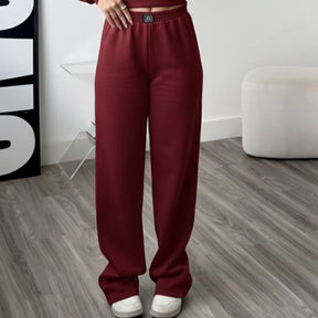 Calça Wide Leg Feminina Moletom Cintura Alta | LunaSoft™ - foto 4
