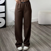 Calça Wide Leg Feminina Moletom Cintura Alta | LunaSoft™ - foto 6