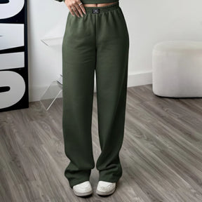 Calça Wide Leg Feminina Moletom Cintura Alta | LunaSoft™ - foto 7