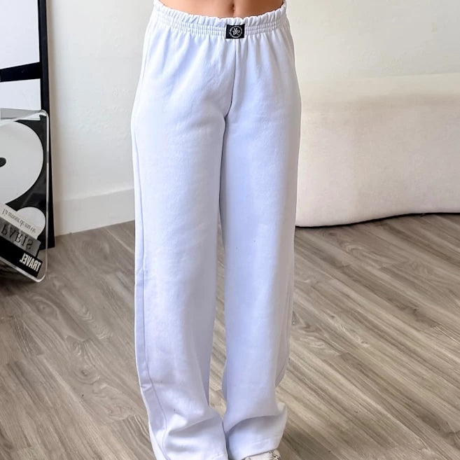 Calça Wide Leg Feminina Moletom Cintura Alta | LunaSoft™ - foto 9
