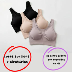 Sutiã ComfortFit™ Sem Costura com Bojo e Alças Largas