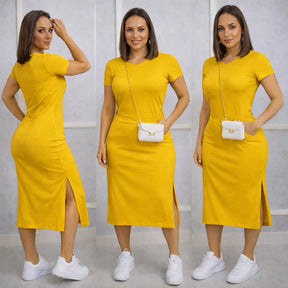 Vestido Midi Feminino com Fenda Lateral e Bolsos Casual - imagem 19