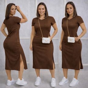 Vestido Midi Feminino com Fenda Lateral e Bolsos Casual - imagem 18