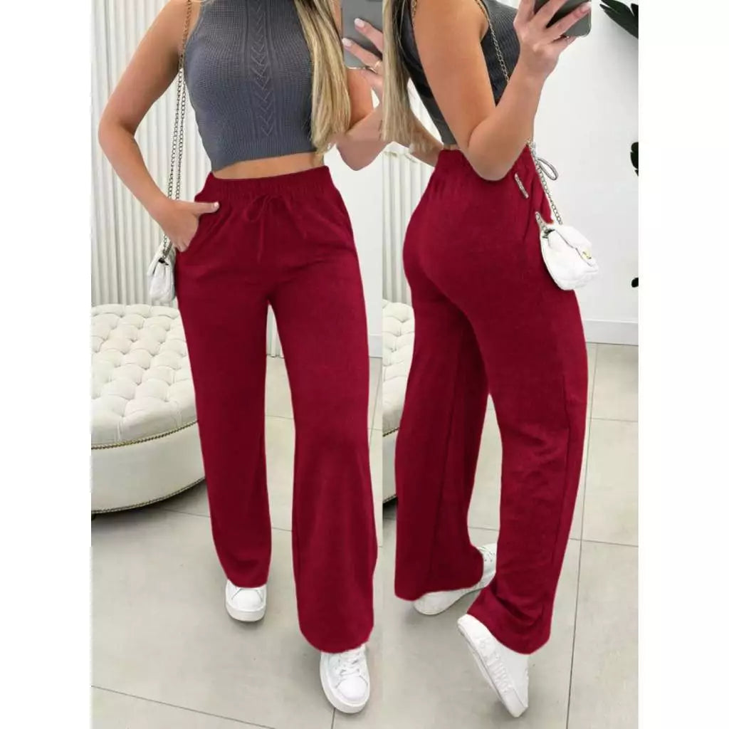 Calça Pantalona Feminina Cintura Alta em Lanzinha | Aurora™ - foto 4