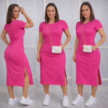 Vestido Midi Feminino com Fenda Lateral e Bolsos Casual - imagem 24