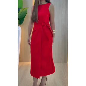 Vestido Firenze™ Alfaiataria Midi com Amarração Lateral