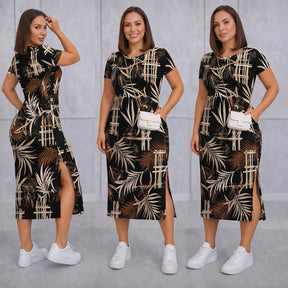 Vestido Midi Feminino com Fenda Lateral e Bolsos Casual - imagem 21