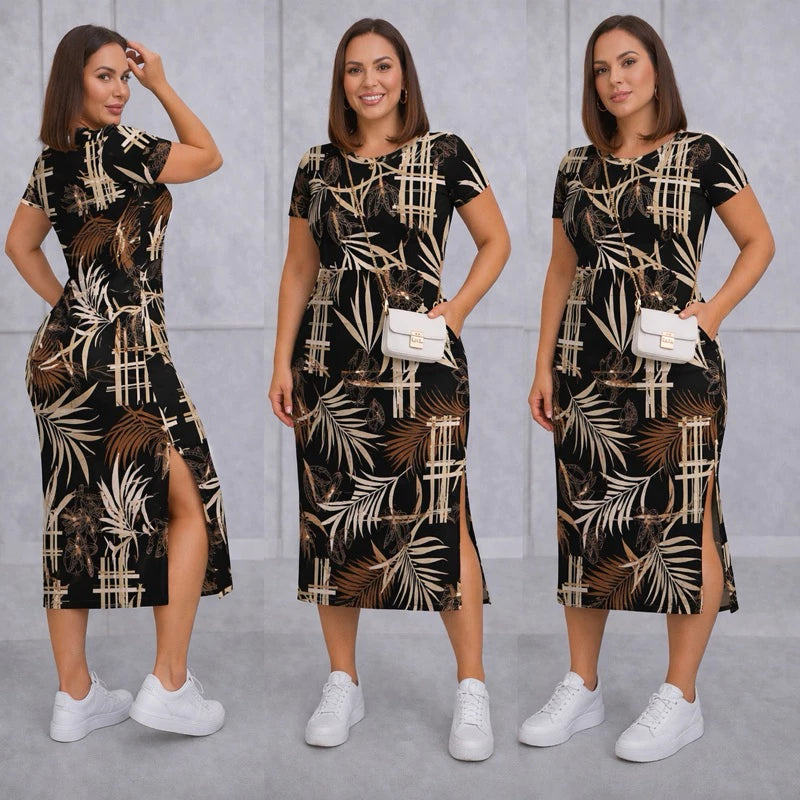 Vestido Midi Feminino com Fenda Lateral e Bolsos Casual - imagem 21