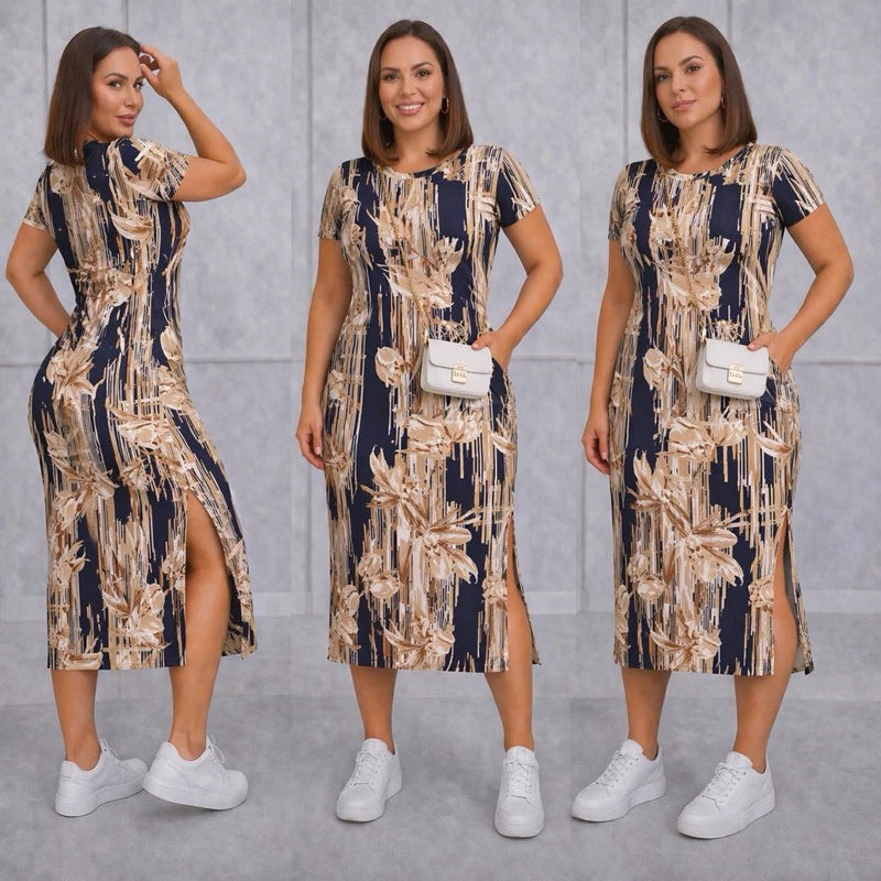 Vestido Midi Feminino com Fenda Lateral e Bolsos Casual - imagem 20
