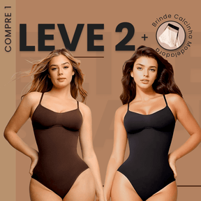 Body modelador Elite Shape feminino com efeito redutor de medidas e compressão estratégica em barriga e cintura - vista frontal
